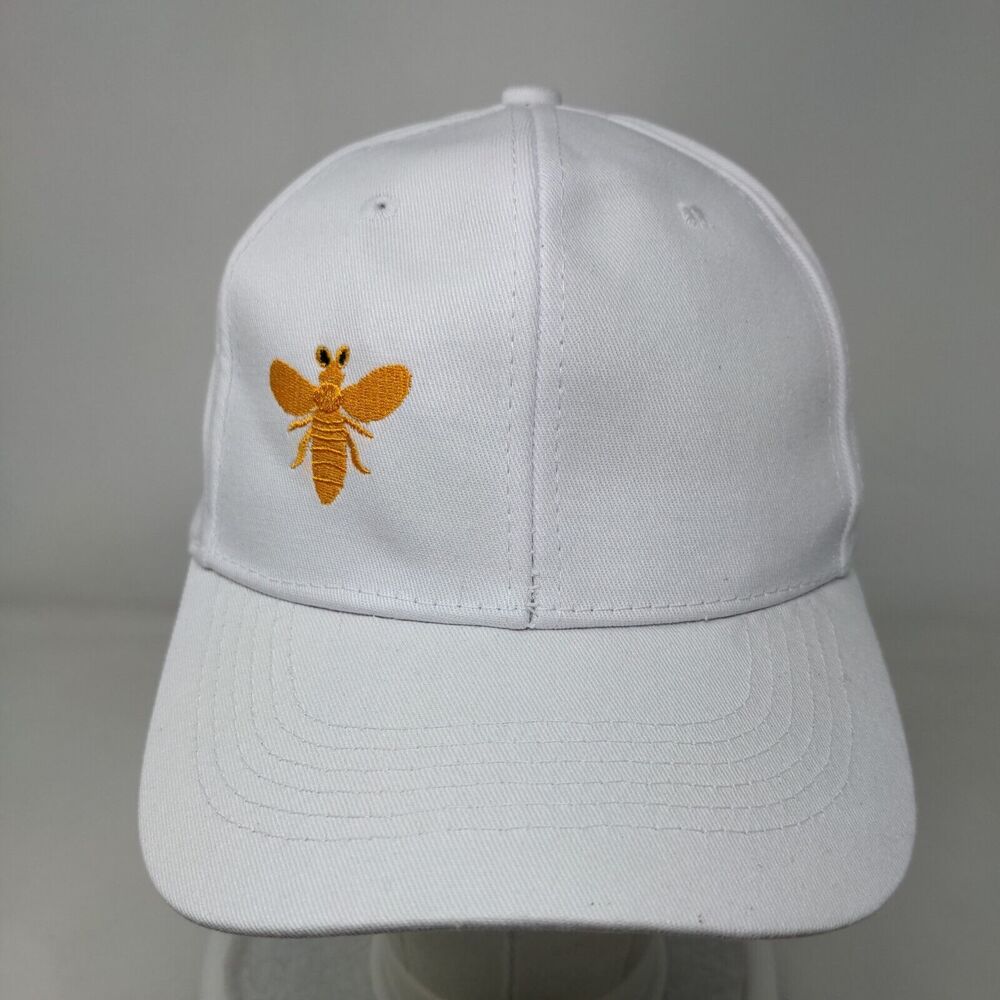 Bee Slideback Hat White Medium Adjustable Embroid… - image 2
